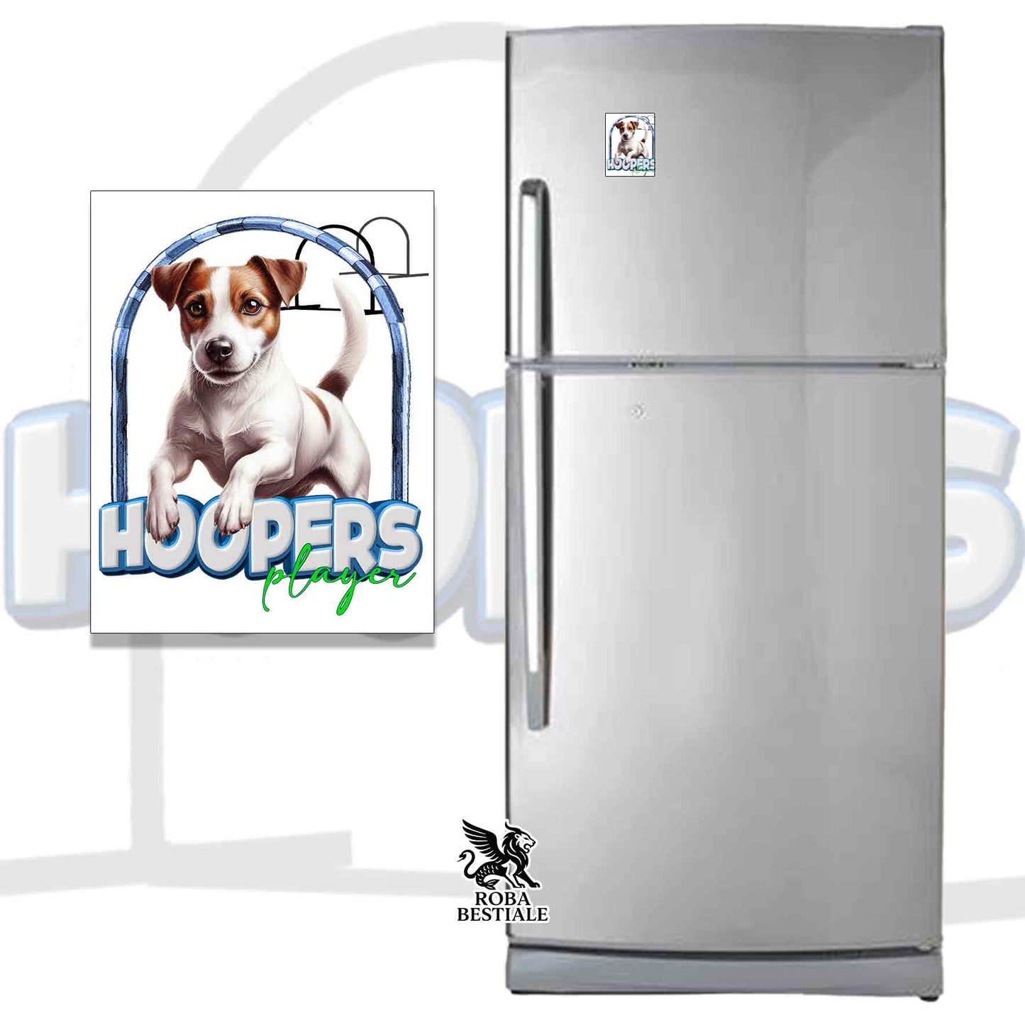 Calamita HOOPERS Player - JACK RUSSELL TERRIER Smooth - in MDF - 7x5 cm