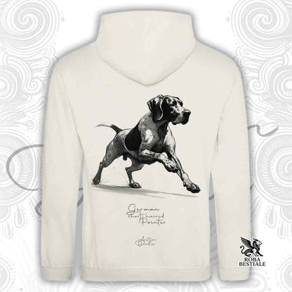 Sweat-shirt ACTION DOODLE - BRAQUE ALLEMAND à Poil Court "Kurzhaar" - Avec Capuche et Poches Kangourou, plusieurs coloris, Unisexe - du XS au 3XL