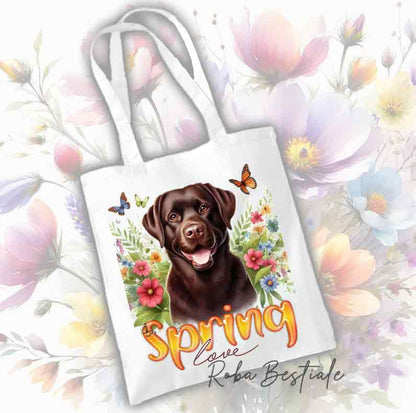 Tote Bag LABRADOR RETRIEVER Chocolate - Collezione Spring Love