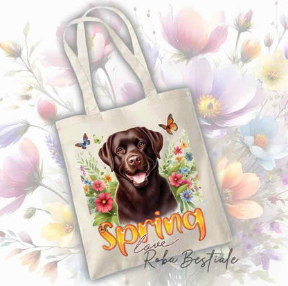 Tote Bag LABRADOR RETRIEVER Chocolate - Collezione Spring Love