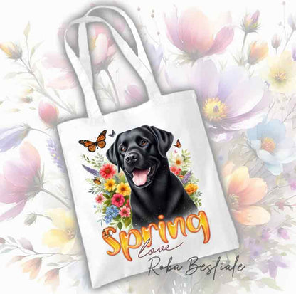 Tote Bag LABRADOR RETRIEVER Nero - Collezione Spring Love