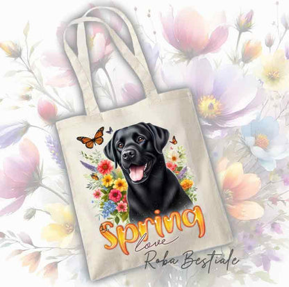 Tote Bag LABRADOR RETRIEVER Nero - Collezione Spring Love