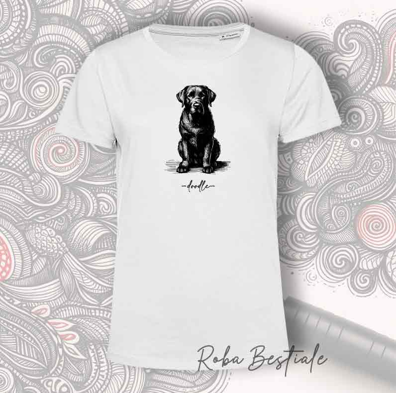 T-Shirt DOODLE - LABRADOR RETRIEVER Nero