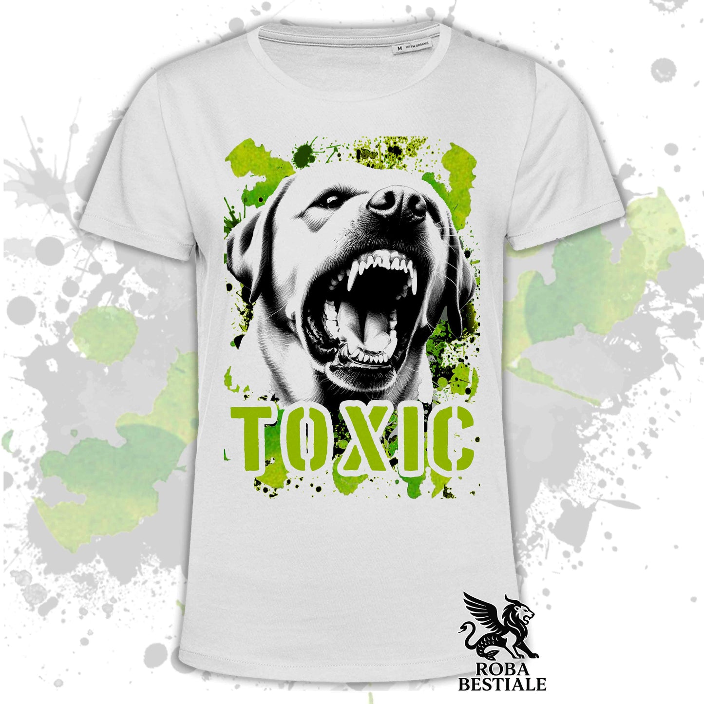 T-Shirt TOXIC - LABRADOR RETRIEVER - Bianca o Beige, da Uomo o da Donna - dalla XS alla 5XL