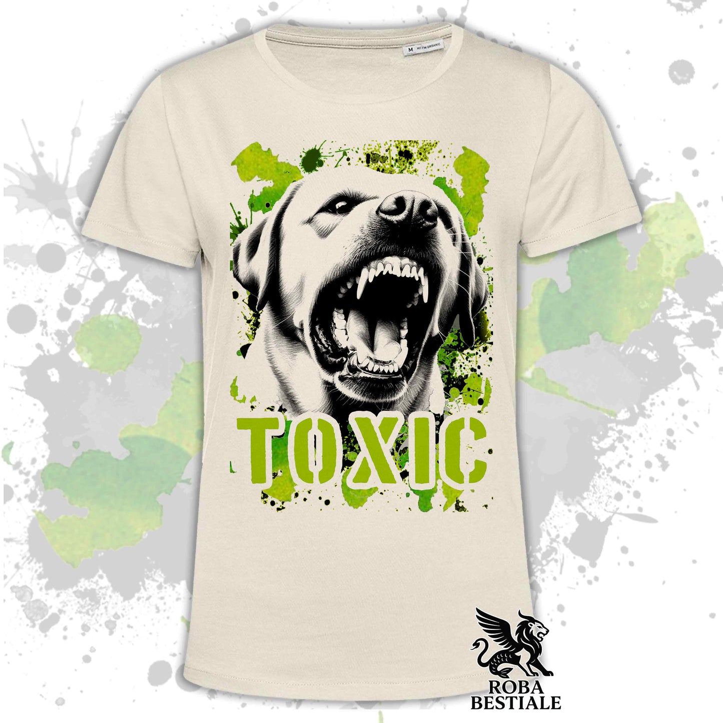 T-Shirt TOXIC - LABRADOR RETRIEVER - Bianca o Beige, da Uomo o da Donna - dalla XS alla 5XL