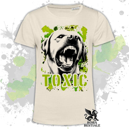 T-Shirt TOXIC - LABRADOR RETRIEVER - Bianca o Beige, da Uomo o da Donna - dalla XS alla 5XL