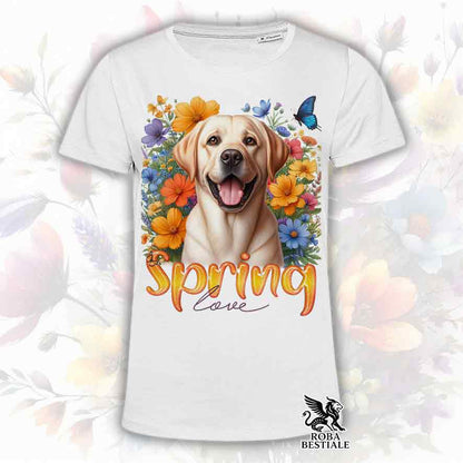 T-Shirt SPRING LOVE - LABRADOR RETRIEVER Giallo - Bianca o Beige, da Uomo o da Donna - dalla XS alla 5XL