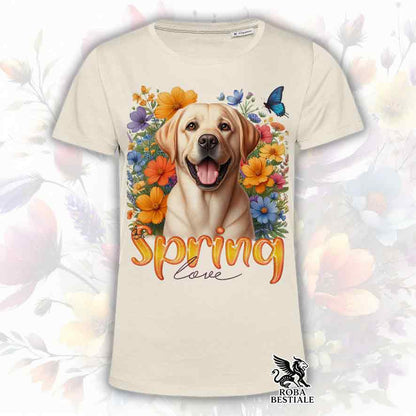 T-Shirt SPRING LOVE - LABRADOR RETRIEVER Giallo - Bianca o Beige, da Uomo o da Donna - dalla XS alla 5XL
