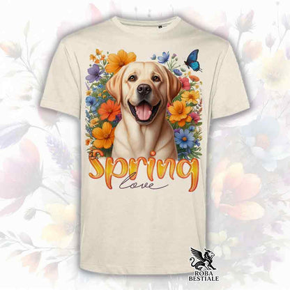 T-Shirt SPRING LOVE - LABRADOR RETRIEVER Giallo - Bianca o Beige, da Uomo o da Donna - dalla XS alla 5XL