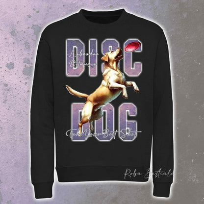 Felpa Invernale APTITUDE - DISC DOG - LABRADOR RETRIEVER - Girocollo, Unisex, in tanti colori! - dalla XS alla 3XL