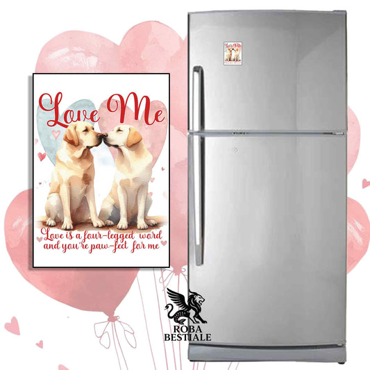 Calamita LOVE ME - LABRADOR RETRIEVER Giallo - in MDF - 7x5 cm