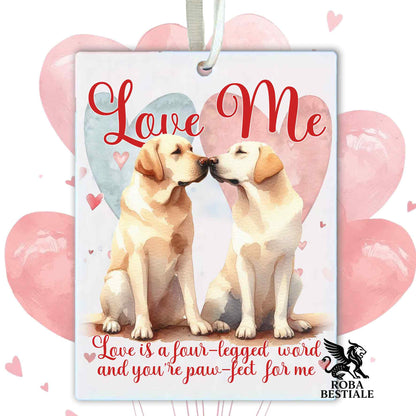 Deodorante Auto LOVE ME - LABRADOR RETRIEVER Giallo - In Feltro, con cordino - 7,5 x 10 cm