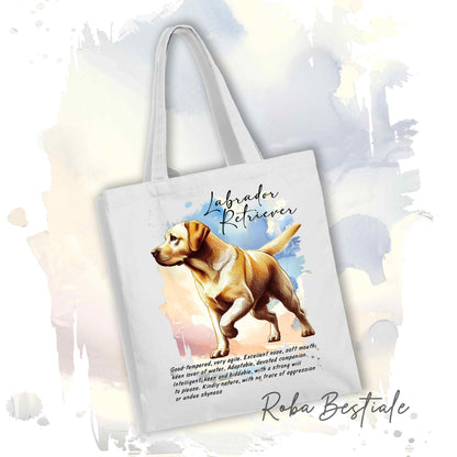 Shopper BEHAVIOR - LABRADOR RETRIEVER Giallo - Standard FCI - Diversi colori disponibili, 100% Cotone