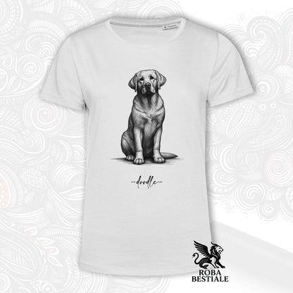 T-Shirt DOODLE - LABRADOR RETRIEVER Giallo - Bianca o Beige, da Uomo o da Donna - dalla XS alla 5XL