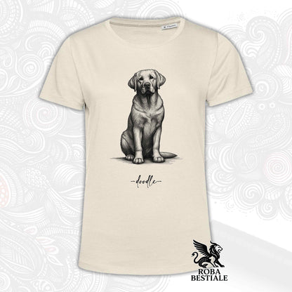 T-Shirt DOODLE - LABRADOR RETRIEVER Giallo - Bianca o Beige, da Uomo o da Donna - dalla XS alla 5XL