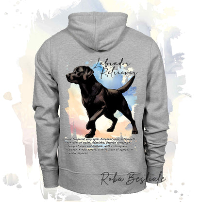 Felpa BEHAVIOR - LABRADOR RETRIEVER Nero - Standard FCI - Unisex - Grigia - dalla XS alla 3XL