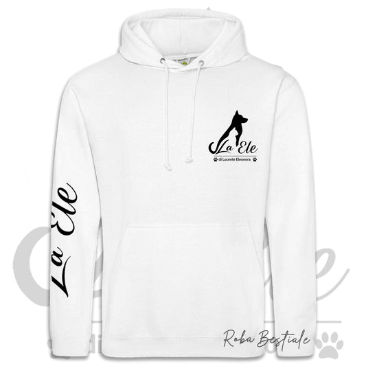 Felpa Invernale LA ELE di Eleonora Lucente - Logo BIANCO o NERO - Nera o Bianca, con Cappuccio - dalla XS alla 5XL