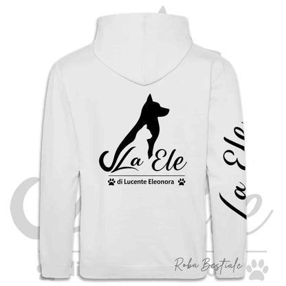 Felpa Invernale LA ELE di Eleonora Lucente - Logo BIANCO o NERO - Diversi toni di GRIGIO - Con Cappuccio - dalla XS alla 3XL