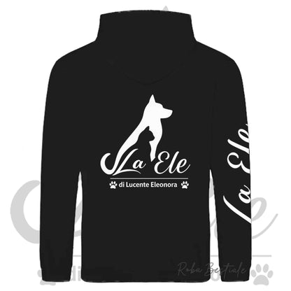 Felpa Invernale LA ELE di Eleonora Lucente - Logo BIANCO o NERO - Nera o Bianca, con Cappuccio - dalla XS alla 5XL