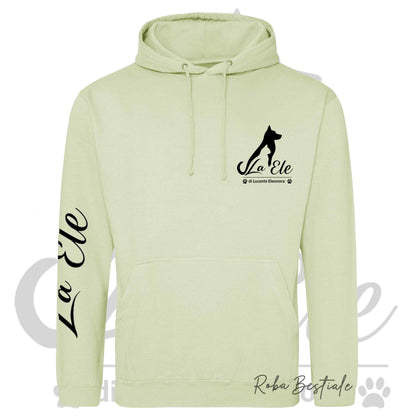 Felpa Invernale LA ELE di Eleonora Lucente - Logo BIANCO o NERO - Diversi toni di VERDE - Con Cappuccio - dalla XS alla 3XL