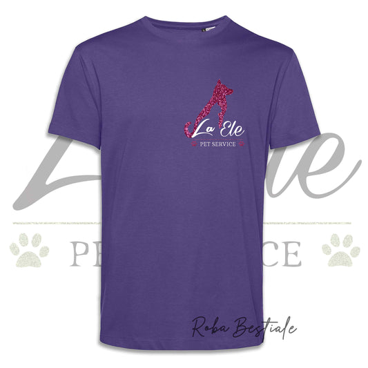 T-Shirt LA ELE - Pet Service - Logo GLITTER PINK - Da UOMO - 100% Cotone, IN TANTI COLORI! Dalla XS alla 5XL