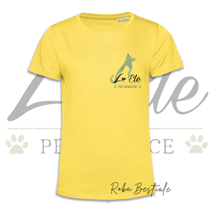 T-Shirt LA ELE - Pet Service - Logo GLITTER GREEN - Da DONNA - 100% Cotone, IN TANTI COLORI! Dalla XS alla 3XL