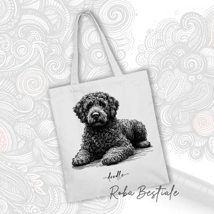 DOODLE Elegance Shopper - LAGOTTO ROMAGNOLO - Various colors available, 100% Cotton