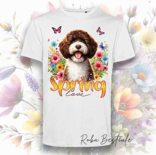T-Shirt SPRING LOVE - LAGOTTO ROMAGNOLO Bianco & Marrone