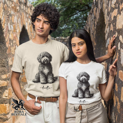 T-Shirt DOODLE - LAGOTTO ROMAGNOLO - Bianca o Beige, da Uomo o da Donna - dalla XS alla 5XL