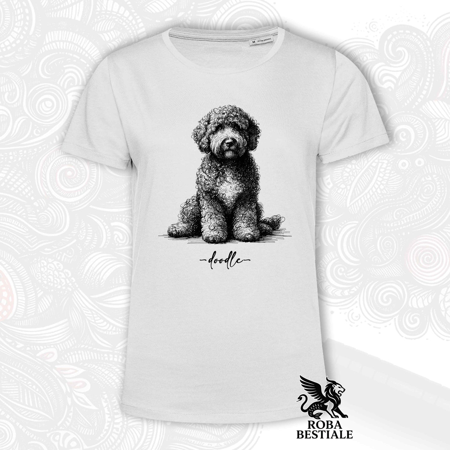 T-Shirt DOODLE - LAGOTTO ROMAGNOLO - Bianca o Beige, da Uomo o da Donna - dalla XS alla 5XL