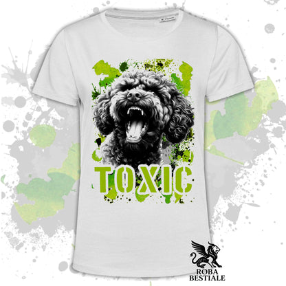 T-Shirt TOXIC - LAGOTTO ROMAGNOLO - Bianca, da Uomo o da Donna - dalla XS alla 5XL