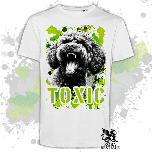 T-Shirt TOXIC - LAGOTTO ROMAGNOLO - Bianca, da Uomo o da Donna - dalla XS alla 5XL