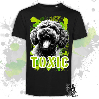 T-Shirt TOXIC - LAGOTTO ROMAGNOLO - Bianca, da Uomo o da Donna - dalla XS alla 5XL