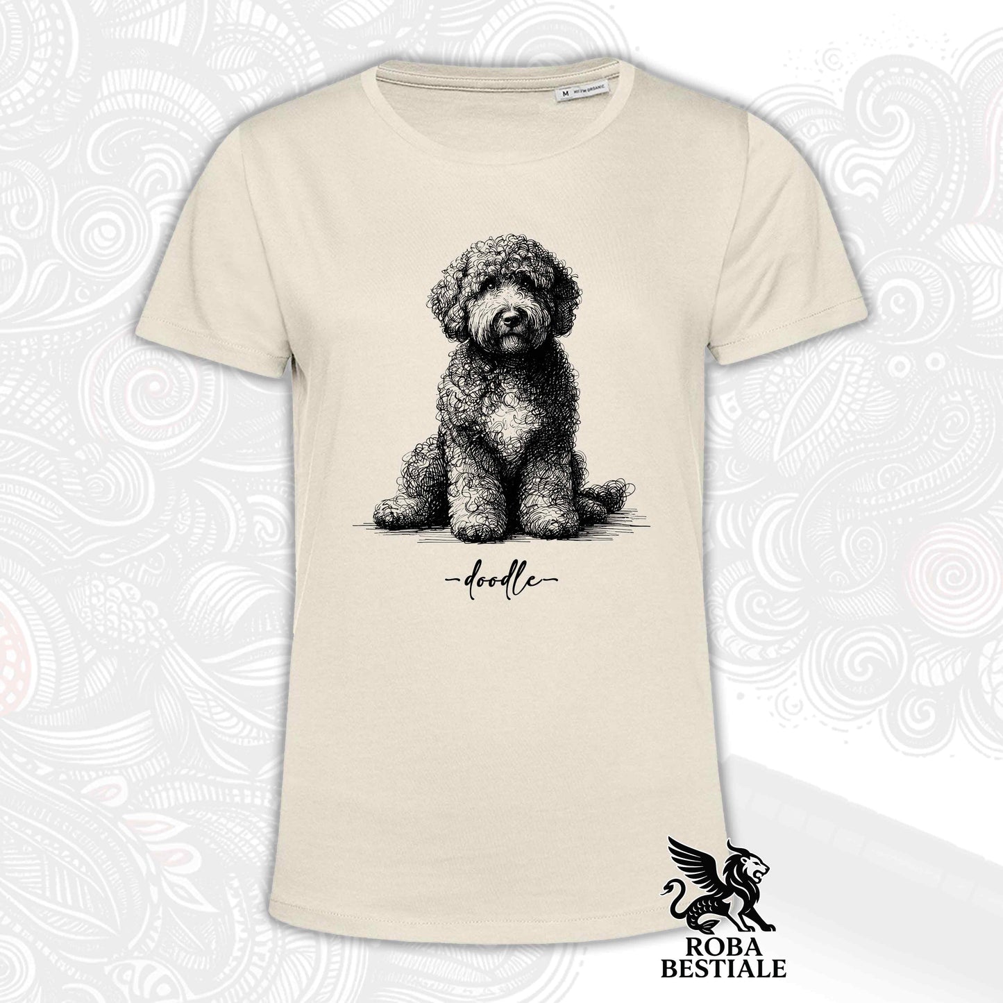 T-Shirt DOODLE - LAGOTTO ROMAGNOLO - Bianca o Beige, da Uomo o da Donna - dalla XS alla 5XL