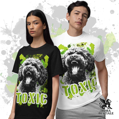 T-Shirt TOXIC - LAGOTTO ROMAGNOLO - Bianca, da Uomo o da Donna - dalla XS alla 5XL