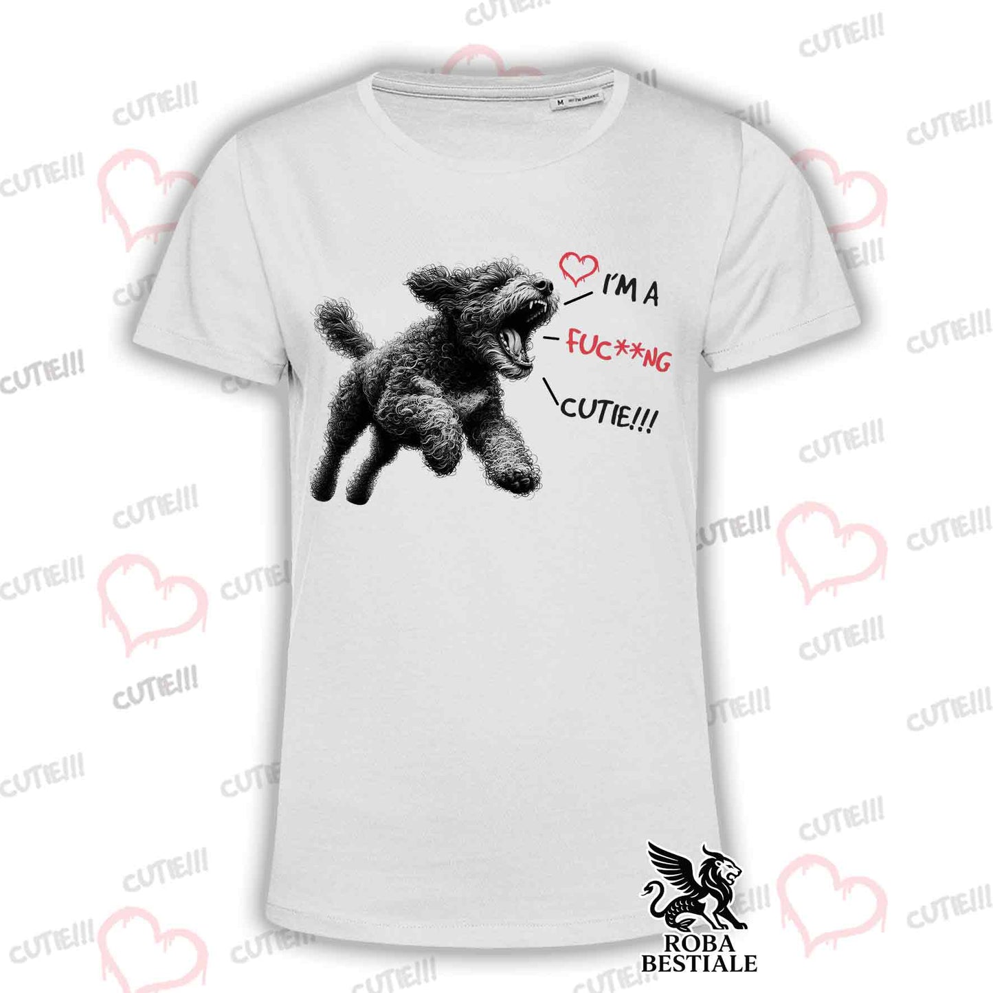T-Shirt CUTIE - LAGOTTO ROMAGNOLO - Bianca o Beige, da Uomo o da Donna - dalla XS alla 5XL
