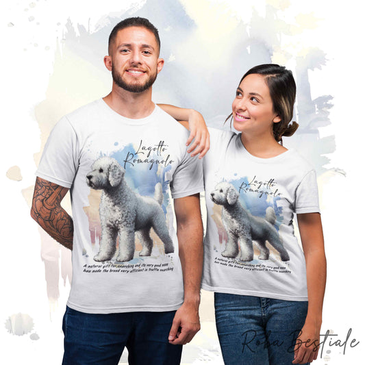 T-Shirt BEHAVIOR - LAGOTTO ROMAGNOLO Bianco Sporco - Standard FCI - 100% Cotone, Bianca, Uomo o Donna - dalla XS alla 5XL
