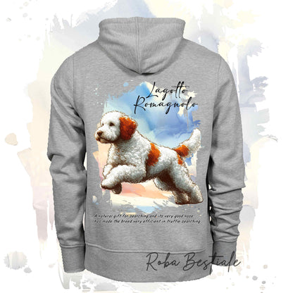 Felpa BEHAVIOR - LAGOTTO ROMAGNOLO Bianco e Arancio - Standard FCI - Unisex - Grigia - dalla XS alla 3XL