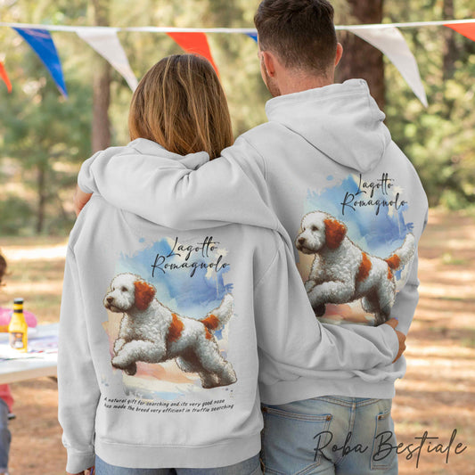 Felpa BEHAVIOR - LAGOTTO ROMAGNOLO Bianco e Arancio - Standard FCI - Unisex - Grigia - dalla XS alla 3XL