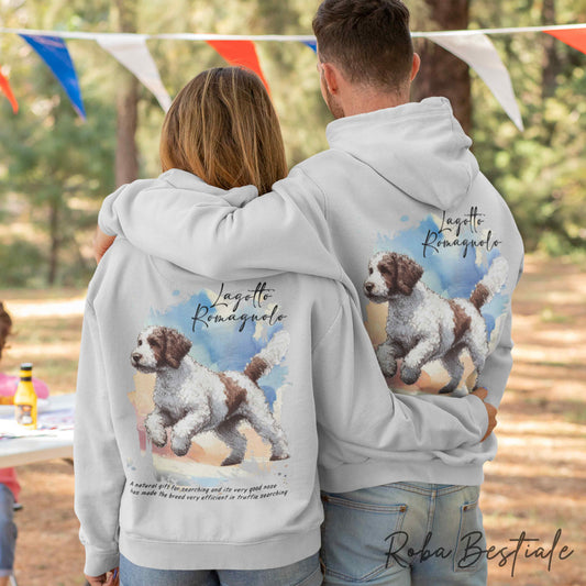Felpa BEHAVIOR - LAGOTTO ROMAGNOLO Bianco e Marrone - Standard FCI - Unisex - Grigia - dalla XS alla 3XL