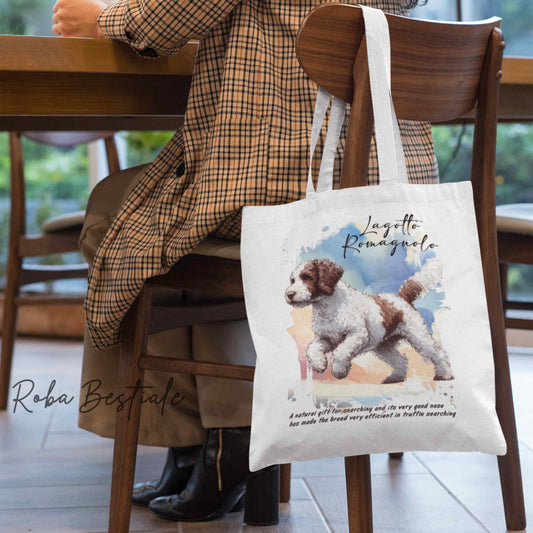 Shopper BEHAVIOR - LAGOTTO ROMAGNOLO Bianco e Marrone - Standard FCI - Diversi colori disponibili, 100% Cotone