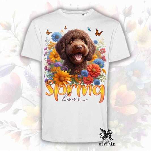 T-Shirt SPRING LOVE - LAGOTTO ROMAGNOLO Marrone - Bianca o Beige, da Uomo o da Donna - dalla XS alla 5XL
