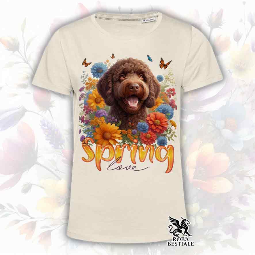 T-Shirt SPRING LOVE - LAGOTTO ROMAGNOLO Marrone - Bianca o Beige, da Uomo o da Donna - dalla XS alla 5XL