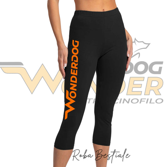 Leggins WONDERDOG - Neri, Da Donna, in Cotone ed Elastane - Gamba a 3/4 - Dalla XS alla XL