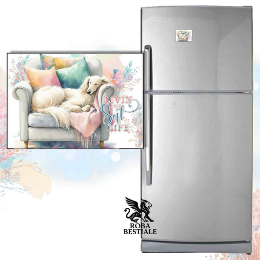 Calamita SOFT LIFE - LEVRIERO AFGANO Crema - in MDF - 7x5 cm