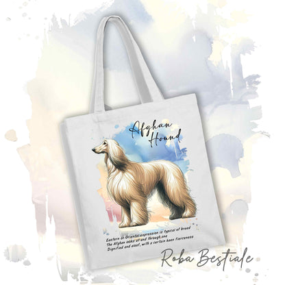 Shopper BEHAVIOR - LEVRIERO AFGANO Crema - Standard FCI - Diversi colori disponibili, 100% Cotone
