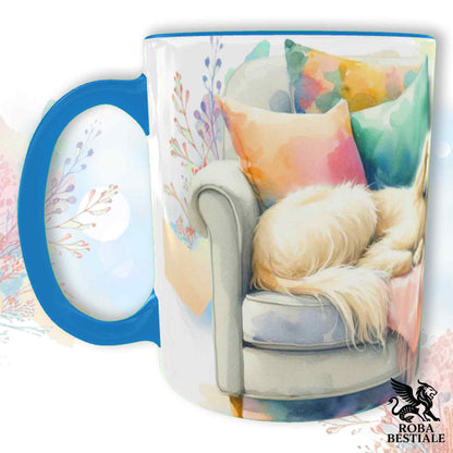 Tazza SOFT LIFE - LEVRIERO AFGANO Crema - In Ceramica, colore a scelta - 330 ml