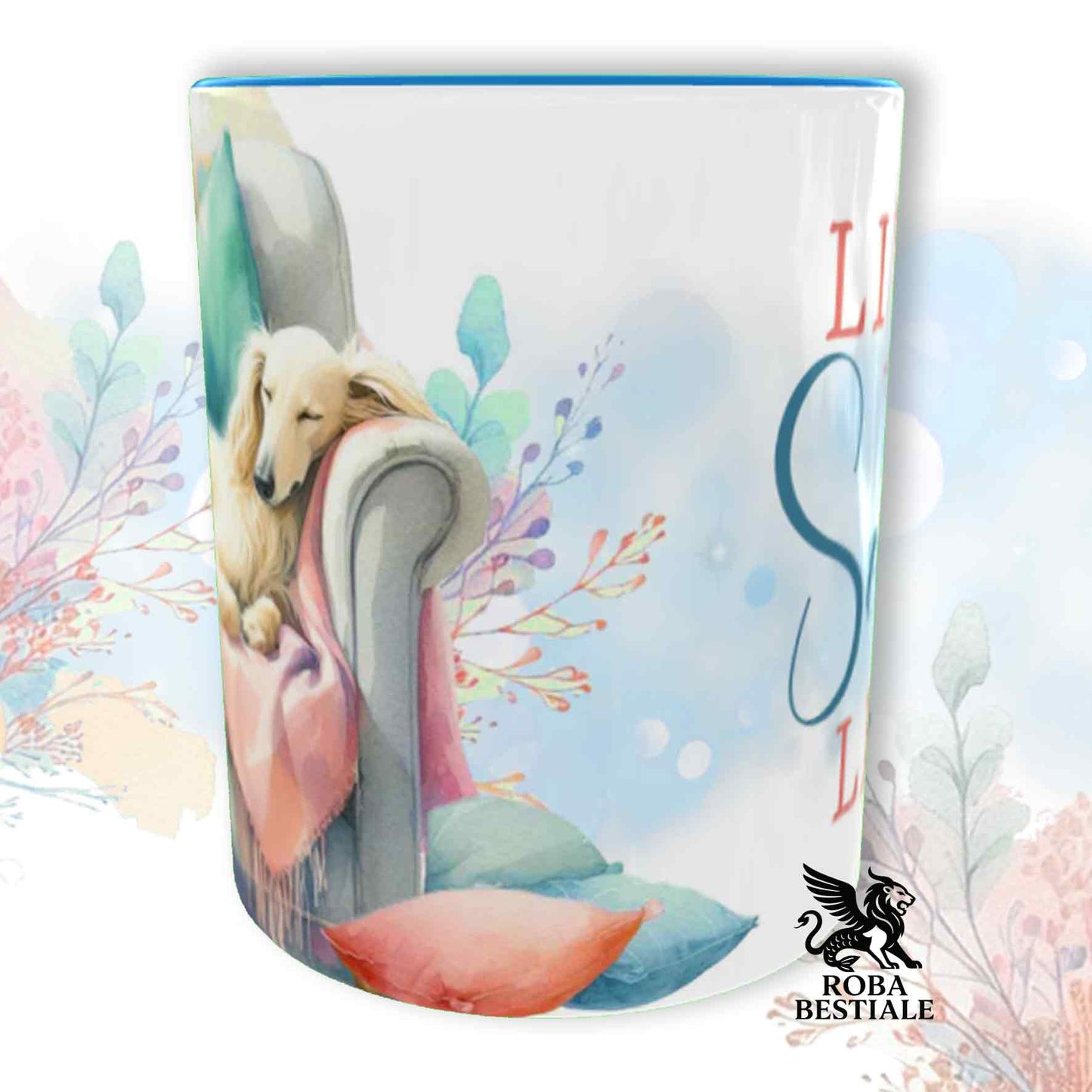 Tazza SOFT LIFE - LEVRIERO AFGANO Crema - In Ceramica, colore a scelta - 330 ml