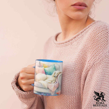 Tazza SOFT LIFE - LEVRIERO AFGANO Crema - In Ceramica, colore a scelta - 330 ml