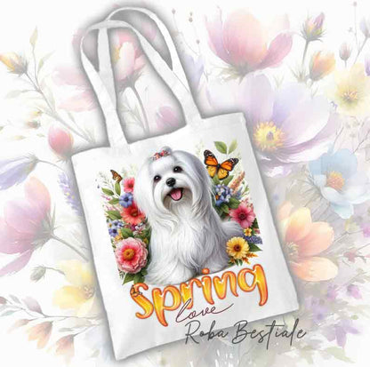 Tote Bag MALTESE - Collezione Spring Love